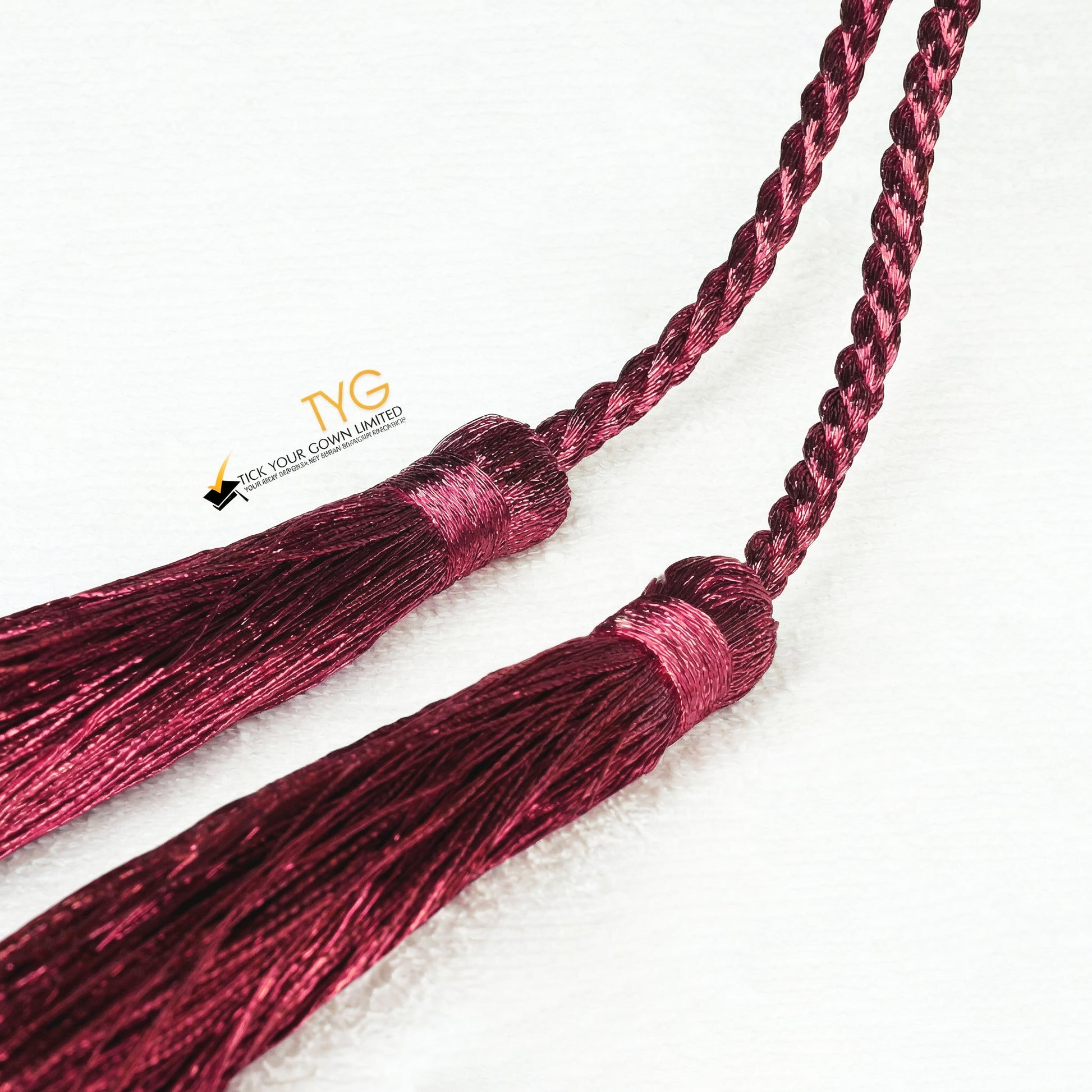 A detailed view of a red tassel